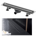 TECElinus shower channel sets with double-sided grates Tile/Steel 6 in 1, (Various length options)