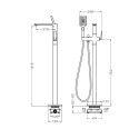 Floor-mounted black matte bath mixer (discounted)