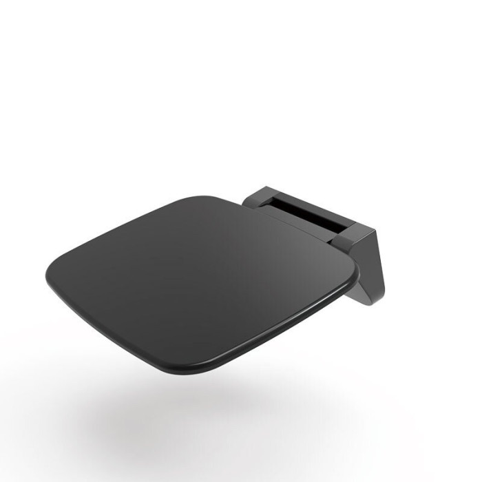 Hanging, foldable shower seat MEPA slim with slow-closing lid, black