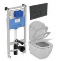 Potinkamie WC komplekti IDEAL STANDARD (6 in 1), melna-matēta poga
