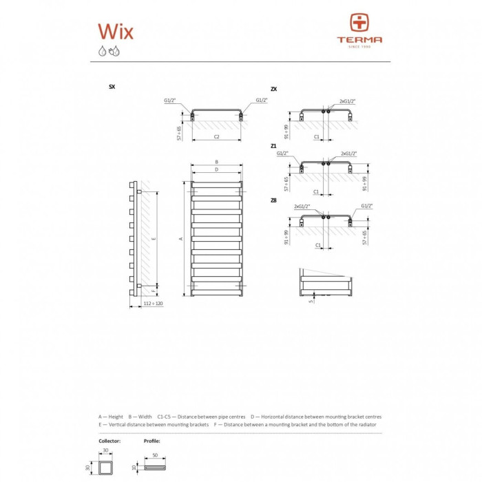Dvieļu žāvētājs TERMA Wix (Dažādu krāsu izvēle)