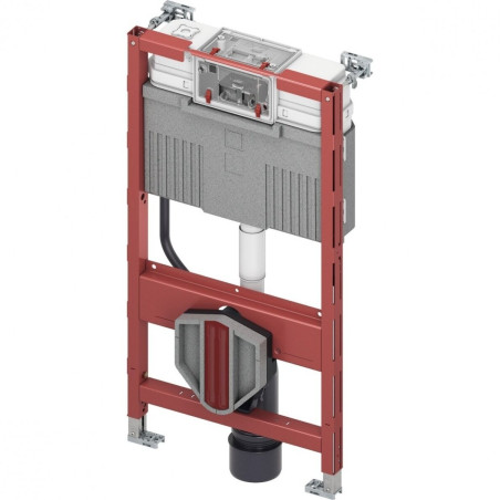 The TECEprofil universal toilet frame with Uni water tank is designed to connect universal toilets with bidet function.