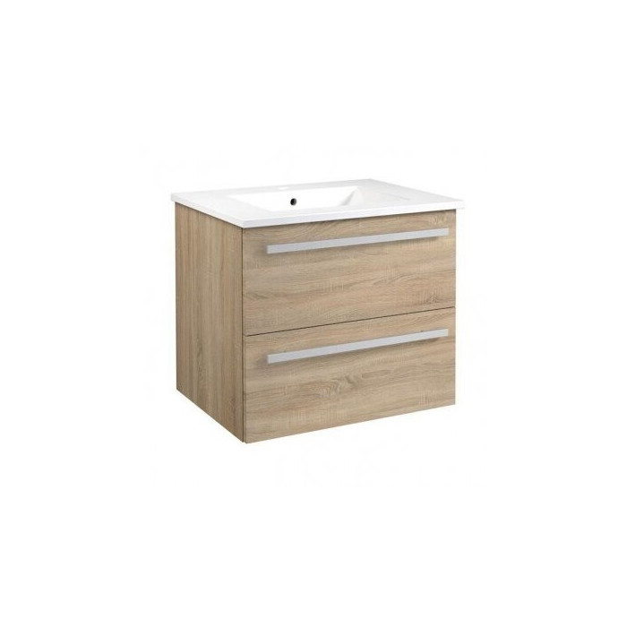 Lower cabinet with sink (2 drawers) KAMĖ Serena 61 cm, gray oak
