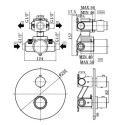 Потолочная термостатическая душевая система PAFFONI Light (крепление со стены), черная-матовая