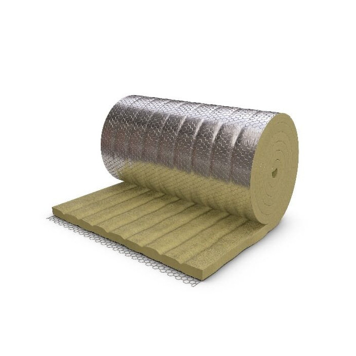 Противопожарный демпфер с AL фольгой Pro Wired Mat 660 AL1 PAROC 80 мм