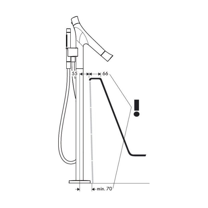 Grindinis vannas maisītājs HANSGROHE AXOR Starck Organic, 12016000