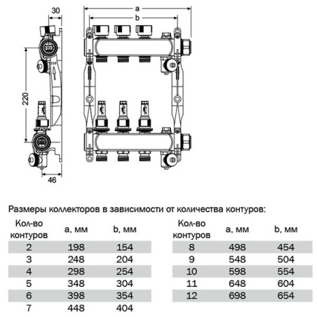 Регулируемый коллектор для теплого пола TECEfloor на 5 контуров с расходомерами