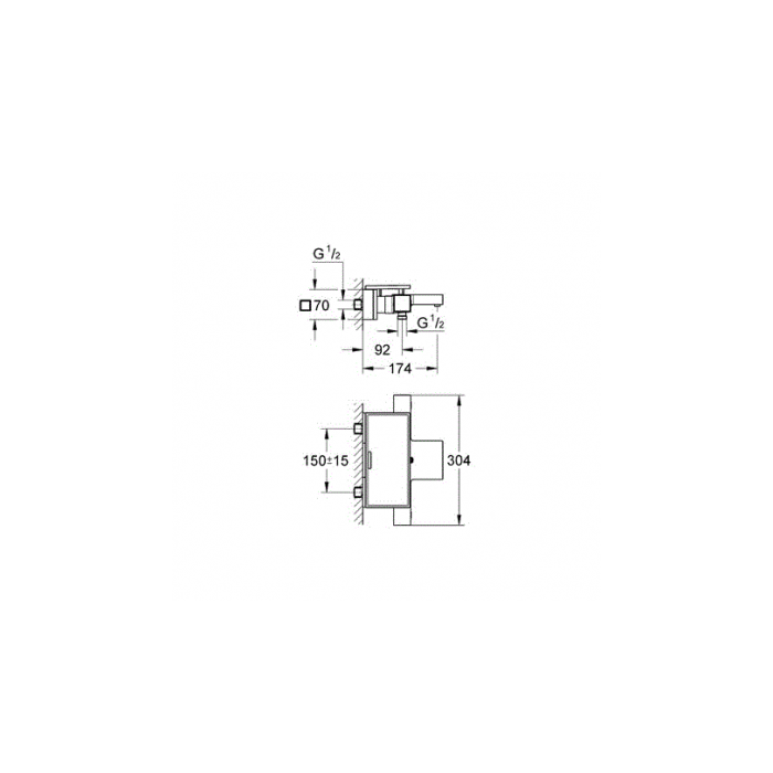 Thermostatic shower mixer GROHE Grohtherm Cube, 34502000