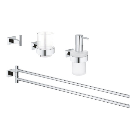 GROHE Essentials Cube Bathroom Accessory Set 4 in 1, 40847001
