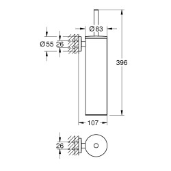 Turētājs ar trauciņu un tualetes birsti GROHE Essentials, 40696000