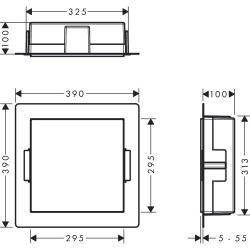 Potinkinė niša HANSGROHE XtraStoris Original 300 x 300 x 100, melna-matēta, 56061670