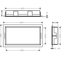Potinkinā niša HANSGROHE XtraStoris Original 300 x 600 x 100, melna-matēta, 56064670