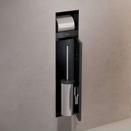 Potinkinā niša tualetēm papīram ar pielīmējamu flīzi HANSGROHE XtraStoris Rock, melna-matēta, 56062670