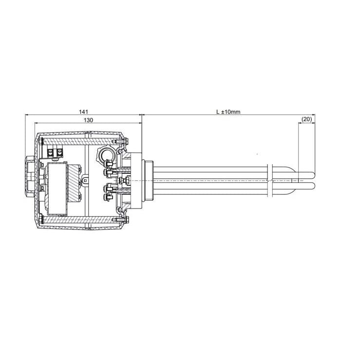 Electric threaded heating element DRAŽICE TJ 6-4 -2 kW, extended, 2110336