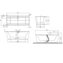 Прямоугольная ванна VILLEROY & BOSH Squaro Edge 12 Duo 800 x 1800 мм