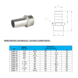 Stuceris zarnai nerūsējošā tērauda 11,5 mm x 3/8"" ārējais diametrs