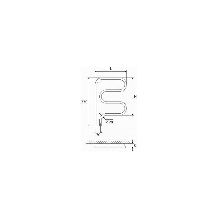 Brass towel dryer ELONIKA EŽ 507 SL, left-hand