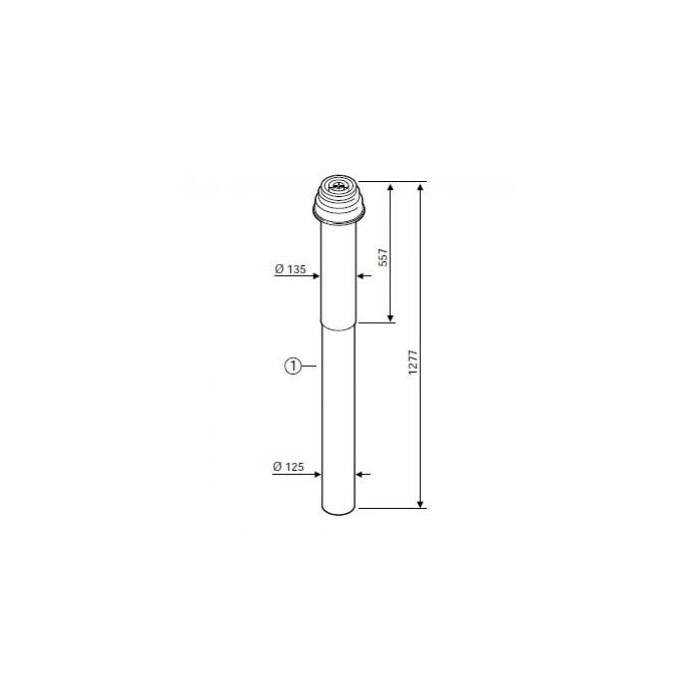 Камино комплект для вертикального подключения (через крышу) BOSCH C33x, Ø80/125