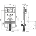 Potinkamā WC rāmja komplekts ALCADRAIN (4 in 1) plāns 8,3 cm biezs