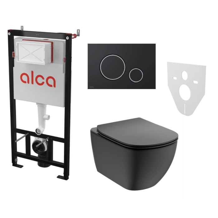 Potinkamā WC rāmja komplekti ALCADRAIN (4 in 1) + piekārts elements ar vāku IDEAL STANDARD Tesi ar AquaBlade