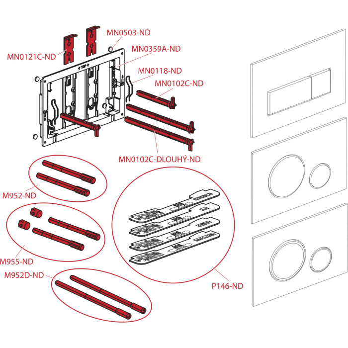 Potinkamā WC rāmja komplekti ALCADRAIN (4 in 1) + piekārts elements ar vāku IDEAL STANDARD Tesi ar AquaBlade