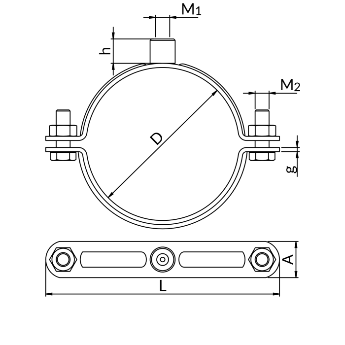 Держатель для распылителя систем NICZUK DN 1/2"" PP (20-22 мм), резьба M8-10