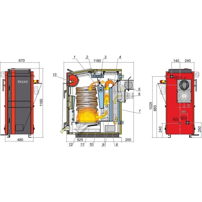 Cietā kurināmā katls KALVIS K-2-16N