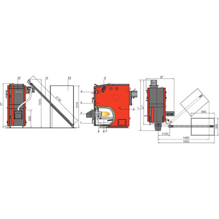 Granulējošs katls KALVIS K-2-16N-DG 16 kW