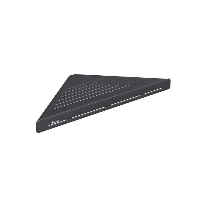 Stūra plaukts RAVAK Slim C, melns-melns, X07P650