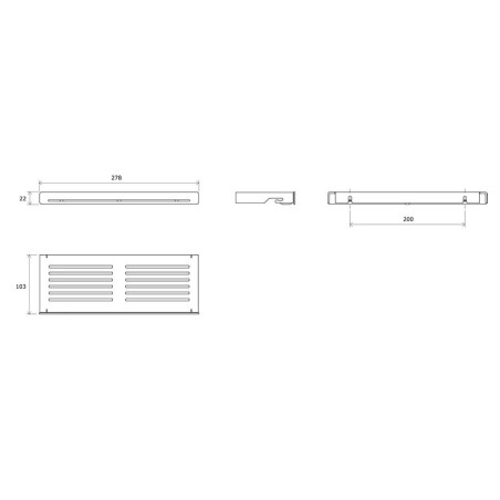 Corner shelf RAVAK Slim S, satin-chrome, X07P577