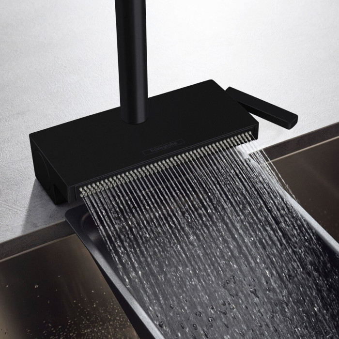 Смеситель для кухни (раковины) с выдвижным шлангом HANSGROHE Aquno Select M81, 73836670