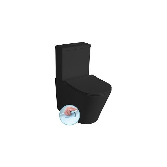 The SAPHO Paco Rimless unit with SLIM slow-closing lid, black-matt