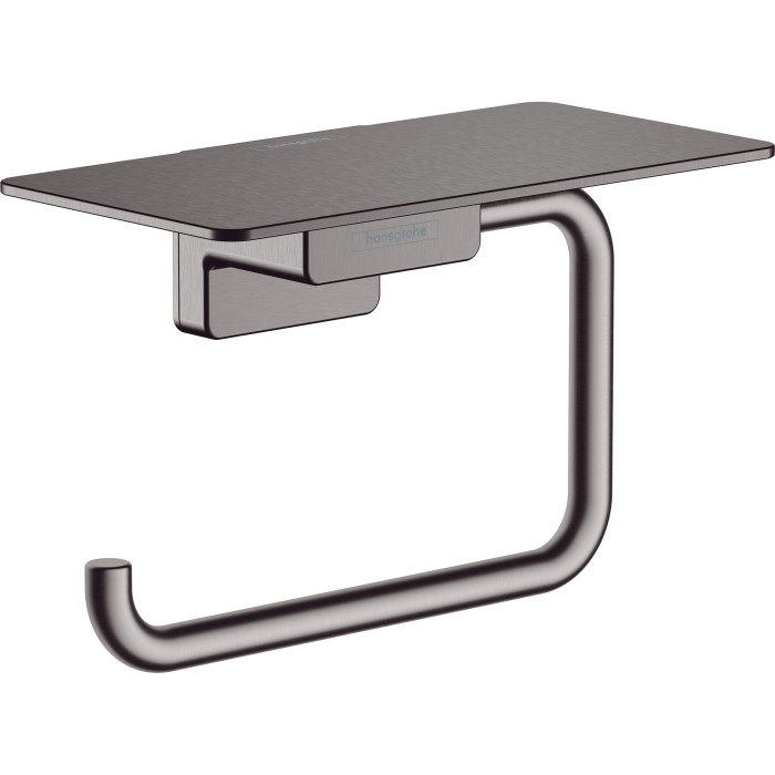 Toilet paper holder with shelf HANSGROHE AddStoris 41772340, brushed black chrome