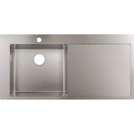 Nerūsējošā tērauda izlietne HANSGROHE 1045 x 510 mm, labā, 43331800