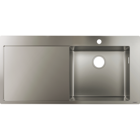 Nerūsējošā tērauda izlietne HANSGROHE 1045 x 510 mm, kreisā, 43306800