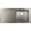 Nerūsējošā tērauda izlietne HANSGROHE 1045 x 510 mm, kreisā, 43306800