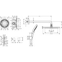 Встраиваемый термостатический душ 4 в 1 комплект HANSGROHE Croma 280, 27954000