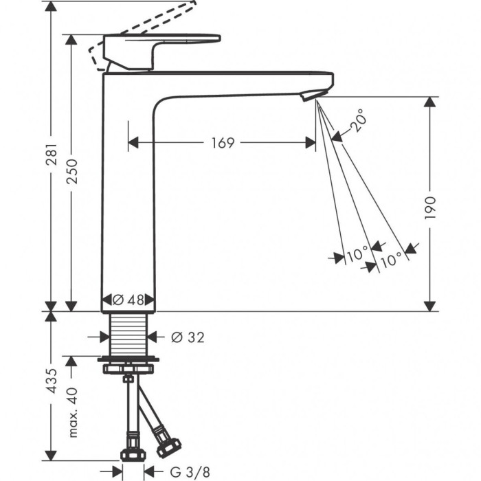 HANSGROHE Vernis Blend 190 faucet, black-matt, 71582670