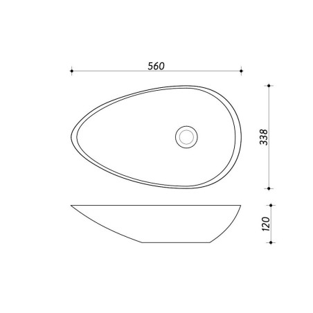 Use the AQUASTONE AQS1 stone sink 56 x 34 cm