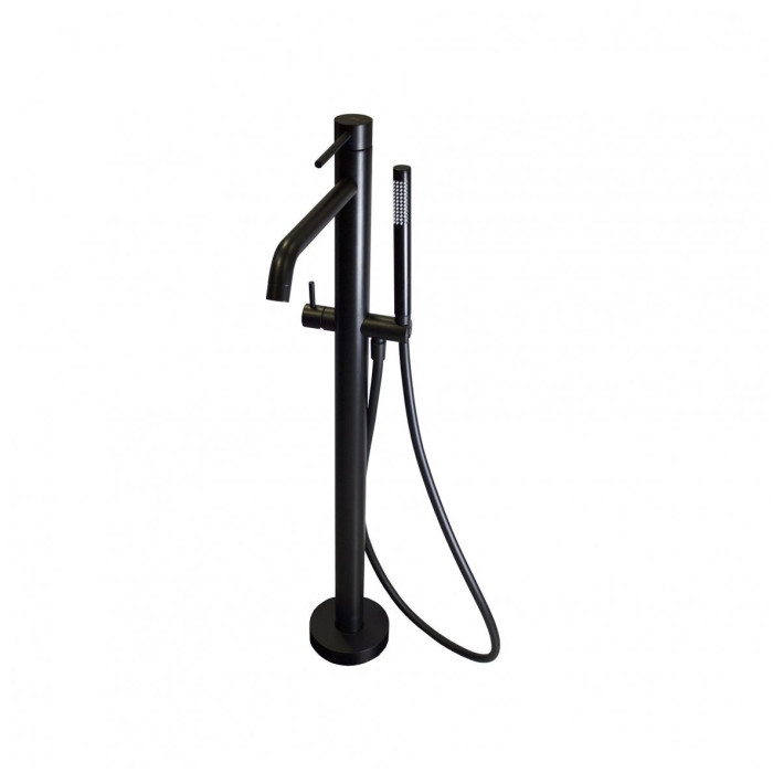 Смеситель для ванной из пола PAFFONI Light, черный-матовый