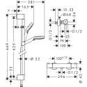 Termostatiskais dušas maisītājs ar 66,9 cm dušas stendu HANSGROHE Crometta, 27812400