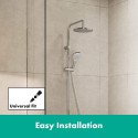 Thermostatic rain shower system with spout for bathtub HANSGROHE Vernis Blend 200 1jet, 26079000