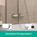 Термостатическая система дождевого душа с изливом для ванны HANSGROHE Vernis Blend 200 1jet, 26079000