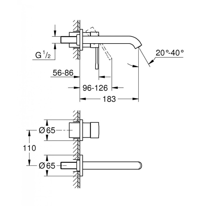 Potinkinis maisītājs izlietnei GROHE Essence 183 mm, 19408001