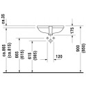 Pēc galda virsmas uzstādāms priekšrocība DURAVIT D-kods 525x320, 0338490000