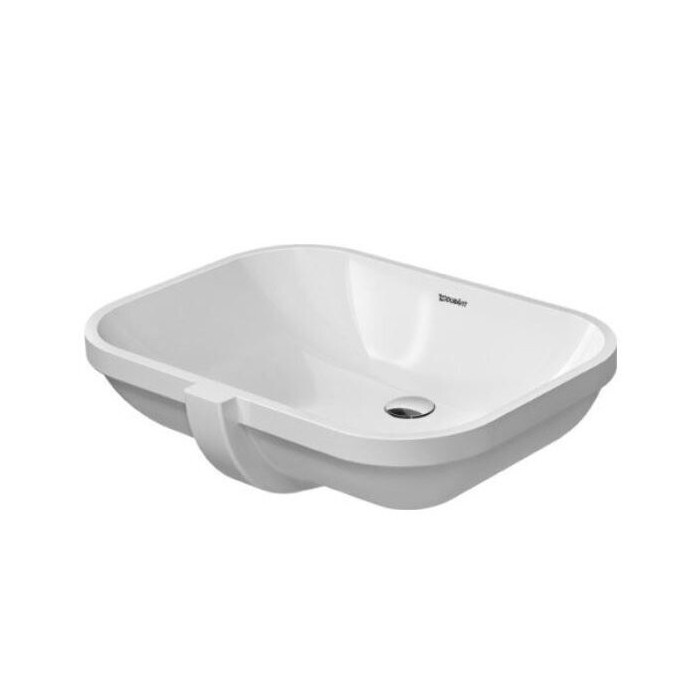Under the countertop, a DURAVIT D-code sink 560x400, 0338560000 is installed.