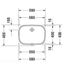 Под столешницей устанавливается раковина DURAVIT D-код 560x400, 0338560000