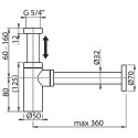 RAVAK chrome sink siphons, X01371