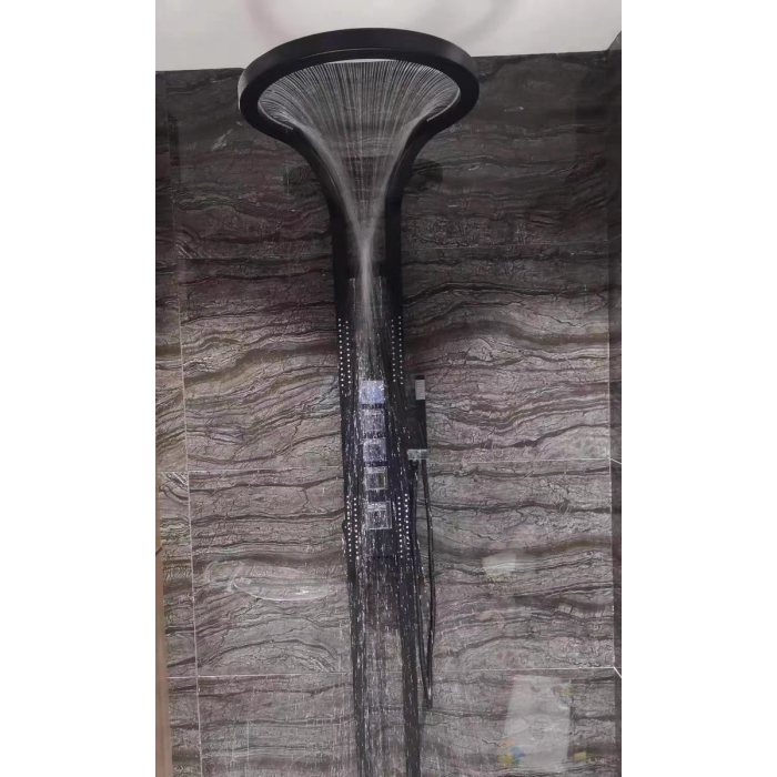 Shower column set with massage jets MEPA Lexury, black-matt