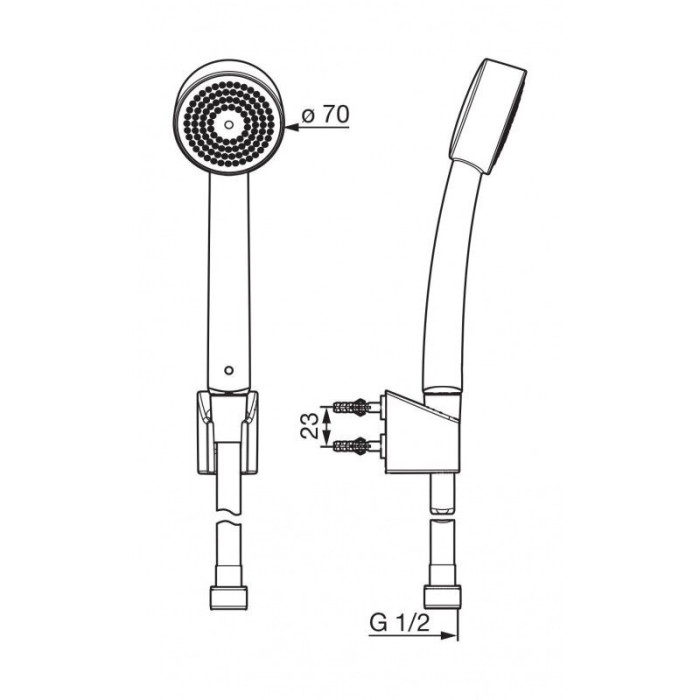 Built-in thermostatic shower set ORAS Optima, 7139